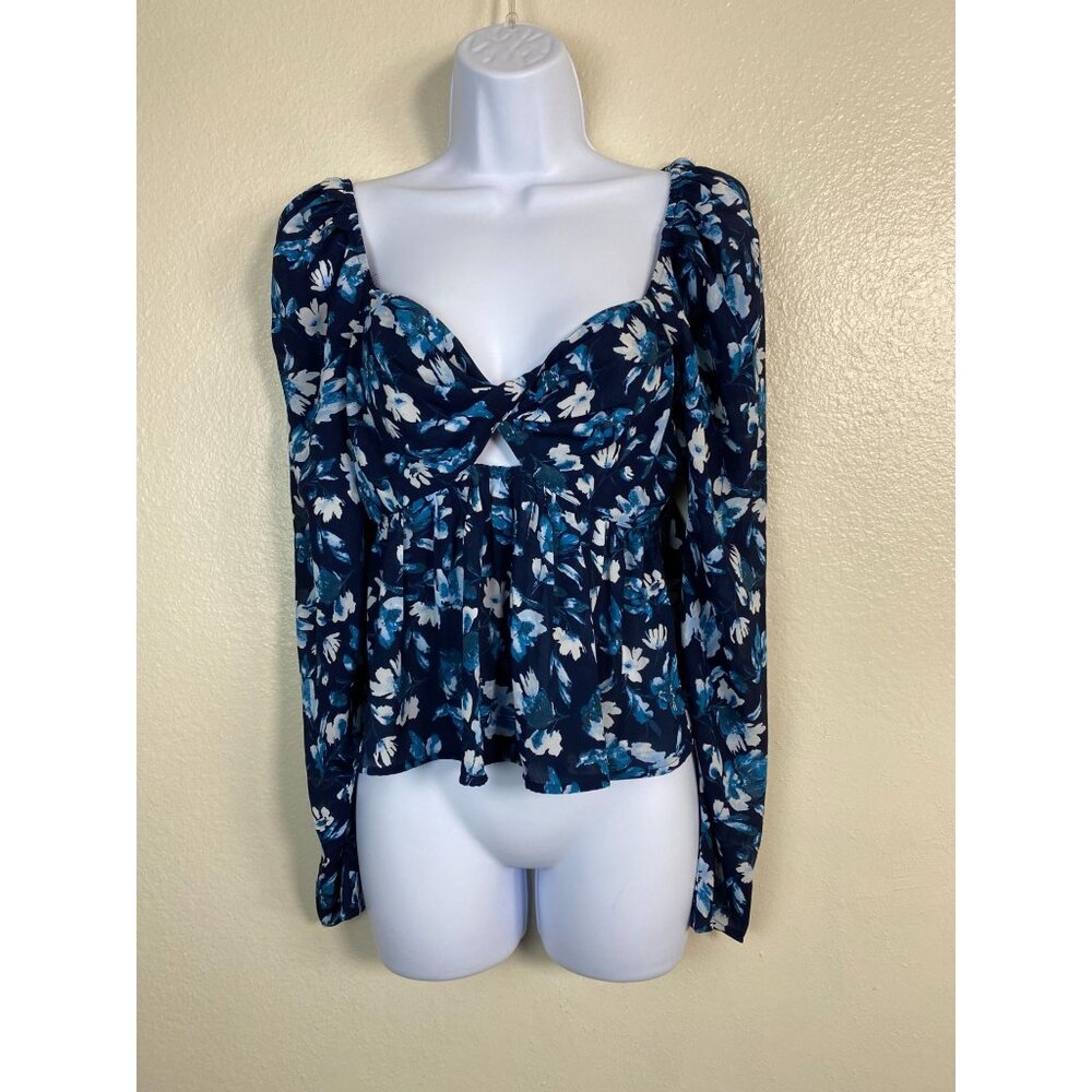 Abercrombie &β Fitch Womens Floral Long Sleeve Top Size Small Milkmaid Coquette